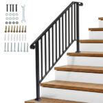 [Same Code 81504920 40310676]Artisasset Matte Black Outdoor 4 Level Iron Handrail - Image 17