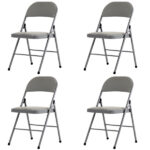 Same code 52529768 4pcs Elegant Foldable Iron & PVC Chairs for Convention & Exhibition Gray - Image 2