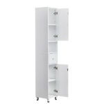 White particleboard with melamine veneer, 30*30*170cm, two doors, one drawer, one shelf, bathroom vanity - Image 9
