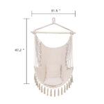 Pillow Tassel Hanging Chair Beige - Image 7