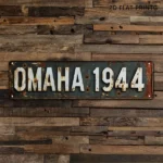 CIFbuy Vintage Military Aluminum Sign Omaha Beach WW2 Landmark Rustic Wall Decor For Garage Bar Man Cave (TikTok, temu pick-up service) - Image 5