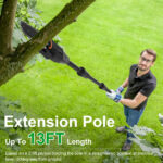 Cordless Pole Saw, 7.4ft Adjustable Length Chainsaw with 775W Motor (35ft/s Chain Speed), 2x 3000mAh Batteries & Safety Protection, 4-Section Extension Pole for Tree Trimming, Branch Cutting - Garden - Image 10