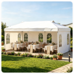 10x20ft Pop Up Canopy Tent with Detachable Sidewalls, 3-Level Adjustable Height Heavy Duty Metal Frame Outdoor Party Gazebo Waterproof 210D Oxford Fabric with Sandbags Stakes Wind Ropes for Wedding Market Camping White - Image 14