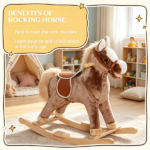 Plush Toddler Rocker: Kids Rocking Horse with Solid Wooden Base – Premium Ride-On Toy for Little Ones - Image 5