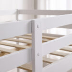 Elevated Cross Bracing Straight Ladder Twin Pine Wooden Bed White - Image 11