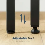 47" L-Shaped Computer Desk with Reversible Storage Shelves and PC Stand, Corner Gaming and Home Office Desk, Brown(Shipment from Walmart) - Image 3