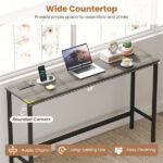 4 Piece Counter Height Bar Table Set with Charging Station & USB Ports, Gray Pub Table with 3 Stools - Image 5