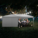 10'x20' Instant Pop Up Canopy Tent White, 6 Side Panels 2 Doors 4 Mesh Windows, 28/22mm Powder Coated Steel Frame, 10x20mm Crossbar, 210D Oxford Outdoor Folding Tent with Carry Bag, No Sandbags - Image 27