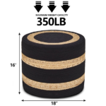 Round Pouf Ottoman Natural Seagrass Pouf Footrest, Foot Stool for Bedroom Living Room | Accent Seat Temu - Image 2