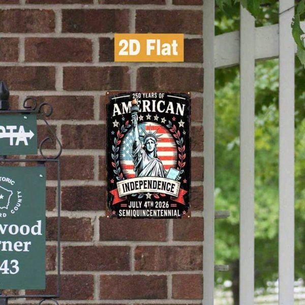 CIFbuy American Independence Day 250th Anniversary Metal Sign, Of Liberty & US Flag Wall Art, Rustic Patriotic Home Decor, Rustic Patriotic Home Decor, 8 Inc ikTok, ikTok, Wall Art, Rustic Patriotic Home Decor Self-Sickup LogiopInc US Flag