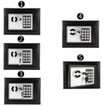 Mini Wall-in Style Electronic Code Metal Steel Box Safe Case 17EF Black - Image 39