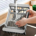 Adjustable Immersion Sink Dish Drying Rack With Stainless Steel Drain Basket - Portable And Retractable Space-Saving Fruit And Vegetable Solution(UPS/UPS logistics delivery supports self-pickup) - Image 5