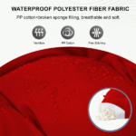 Outdoor Swing Cushions 60 Inch, Waterproof 4" Thick Porch Swing Cushion Replacement with Backrest and Ties, Comfortable 2-3 Seat Pation Swing Pad for Backyard, Garden, Lawn, Outdoor Furniture red - Image 4