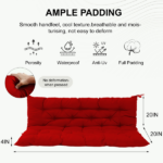Outdoor Swing Cushions 60 Inch, Waterproof 4" Thick Porch Swing Cushion Replacement with Backrest and Ties, Comfortable 2-3 Seat Pation Swing Pad for Backyard, Garden, Lawn, Outdoor Furniture red - Image 5