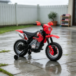 Red 6V Kids Electric Ride On Toy – Motorcycle with Dirt Bike Style, Street Bike Design, Battery Powered, Training Wheels, Headlight, Ages 5-8 - Image 4