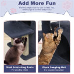 Dark Gray 33.5" Multi-Level Cat Tree with 2-Tier Condo, Sisal Scratching Posts & Anti-Toppling Device for Cats - Image 5