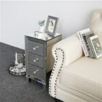Modern and Contemporary Mirrored 3-Drawers Nightstand Bedside Table - Image 7