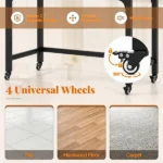 Mobile Rolling Computer Desk 48 Inch, Heavy Duty Metal Frame Home Office Desk with Storage Bag Hooks Lockable Wheels for Bedroom Dorm - Image 5
