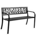 49in PVC Tulip Backrest Iron Bench Black - Image 11