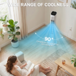 US Standard RTW-GR36 Tower Fan, 110V 45W, 36 Inch, Column Shape, White Plastic Body, Copper Motor, Touch & Remote Control, 3 Speeds, 3 Modes, Oscillating Function, 9-Hour Timer, For Home Use - Image 8