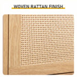 Rattan-fronted 3-tier shoe cabinet, particleboard, 54*24*135 cm, natural wood color - Image 8