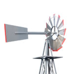 8FT Weather Resistant Yard Garden Windmill Gray & Red - Image 12