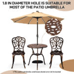 3 PCS Outdoor Bistro Set,Outdoor Patio Set, All-Weather Cast Aluminum Bistro Table Set for Backyard, Garden, Balcony Butterfly - Image 9