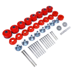 Body Cab Mount Bushings Kit Replacement for Ford F250 F350 Super Duty 1999-2007, Steel Sleeves & Hardware, Red, KF04058BK - Image 3