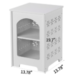 3-Tier Side Table with Storage, Nightstand End Table with Floral Design, Modern Arch Opening Bedside Table for Indoor Outdoor, White - Image 4
