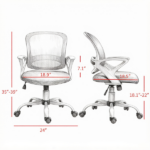 Gray Mid-Back Mesh Office Chair – for Long Hours Working, Swivel Computer Chair, Rocking Function, Rolling Wheels - Image 3