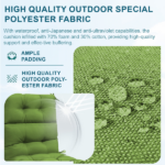 High Back Chair Cushions Set of 2, Waterproof Outdoor Rocking Chair Cushion with Ties, Rocking Chair Cushion for Outdoor Patio, Garden Porch - Image 7