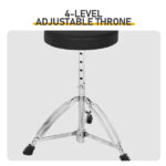 Full Size Adult Drum Set 5-Piece Blue with Bass Drum, two Tom Drum, Snare Drum, Floor Tom, 16" Ride Cymbal, 14" Hi-hat Cymbals, Stool, Drum Pedal, Sticks - Image 9