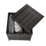 Outdoor PE Wicker Side Table with Storage, Patio Rattan End Table Square Container for Furniture Covers, Toys and Gardening Tools, Brown - Image 13
