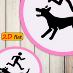 CIFbuy 2D Flat Round Aluminum Sign, "" Round Aluminum Sign, Sign, Snarling Dog & Running Figure Outdoor Plaque TikTok, Temu Self-pickup Logiaqics - Image 6
