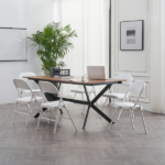 Same Code 71155989 6pcs Elegant Foldable Iron & PVC Chairs for Convention & Exhibition White - Image 28