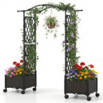 5 FT Self-Watering Vertical Raised Garden Bed with Trellis & Lockable Wheels, 2 Configurations Elevated Planter for Patio Balcony - Image 3