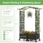 5 FT Self-Watering Vertical Raised Garden Bed with Trellis & Lockable Wheels, 2 Configurations Elevated Planter for Patio Balcony - Image 5