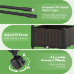 5 FT Self-Watering Vertical Raised Garden Bed with Trellis & Lockable Wheels, 2 Configurations Elevated Planter for Patio Balcony - Image 7