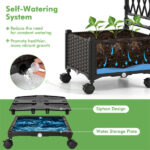 5 FT Self-Watering Vertical Raised Garden Bed with Trellis & Lockable Wheels, 2 Configurations Elevated Planter for Patio Balcony - Image 8