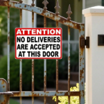 CIFbuy 2D Flat No Deliveries At This Door Metal" Sign 8x12 Inch Heavy Duty Cast, Wall Plaque Waterproof Rustproof Unframed Outdoor D Door Metal SignikTok, Door Metal SignikTok, t Self-pickup Logiopics - Image 2