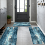 Three-piece kitchen rug set, non-slip and washable, abstract pattern kitchen hallway rug, soft and comfortable, suitable for sinks, floors, entrances, hallways and bathrooms. - Image 10