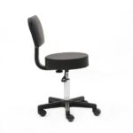 Round Shape Plastic Adjustable Salon Stool with Back Black - Image 14