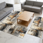 Three-piece kitchen rug set, non-slip and washable, abstract pattern kitchen hallway rug, soft and comfortable, suitable for sinks, floors, entrances, hallways and bathrooms. - Image 10