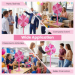 18 Inch Height Adjustable Prize Wheel with Smooth Spin, 2-in-1 Tabletop & Floor Standing Spinning Wheel for Game Carnival Party - Image 9