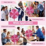 24 Inch Height Adjustable Prize Wheel with Smooth Spin, 2-in-1 Tabletop & Floor Standing Spinning Wheel for Game Carnival Party - Image 10