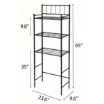Over the Toilet Storage, 3-Tier Over Toilet Storage Rack for Bathroom, Metal Bathroom Organizer Shelves Over Toilet, Black - Image 3