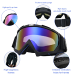 Windproof Anti-Scratch Dustproof Motorcycle Riding Goggles Ski Goggles Colorful Lens (US Logistics only For USPS.TK/TMEU only For self-pickup) - Image 3