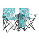 Portable Outdoor 2-Seat Folding Chair with Removable Sun Umbrella Pineapple - Image 17