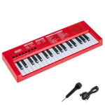 Red 37 Keys Kids Electronic Keyboard with Microphone, 8 Tones & 8 Rhythms Piano Toy for Ages 3+ - Image 4