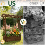 43.5*17.5*44.5 In Fir With Arched Lattice Raised Garden Bed Wooden Planting Frame Carbonized - Image 3